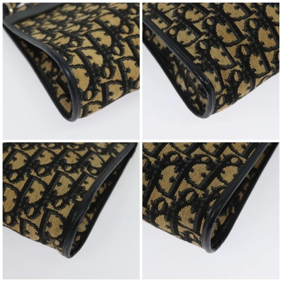 Christian Dior Trotter Canvas Shoulder Bag Navy Gold Auth 141703 - Picture 14 of 16